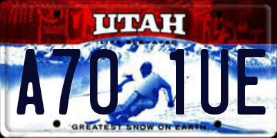 UT license plate A701UE
