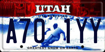 UT license plate A701YY