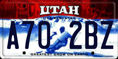 UT license plate A702BZ