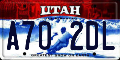 UT license plate A702DL