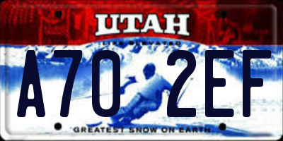 UT license plate A702EF