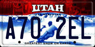 UT license plate A702EL