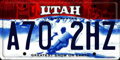UT license plate A702HZ