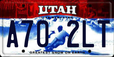 UT license plate A702LT