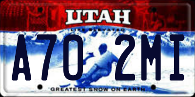 UT license plate A702MI