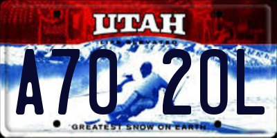 UT license plate A702OL