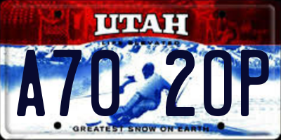 UT license plate A702OP