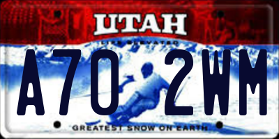 UT license plate A702WM
