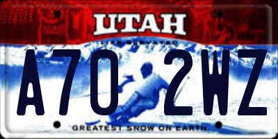 UT license plate A702WZ