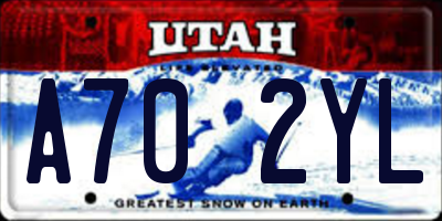 UT license plate A702YL