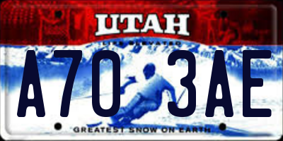 UT license plate A703AE