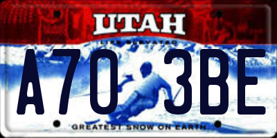 UT license plate A703BE