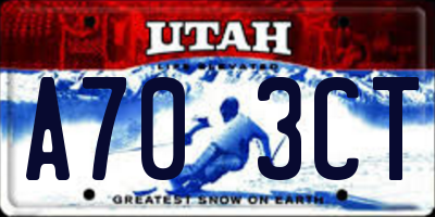 UT license plate A703CT