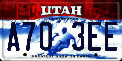 UT license plate A703EE