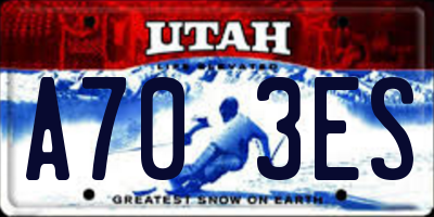 UT license plate A703ES