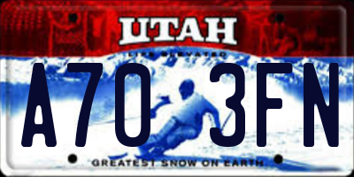 UT license plate A703FN