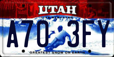 UT license plate A703FY