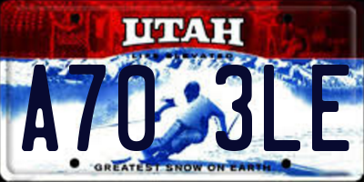 UT license plate A703LE