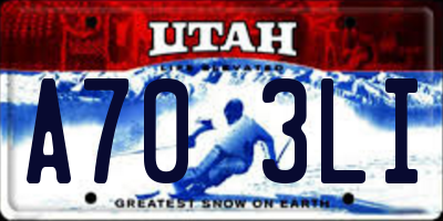 UT license plate A703LI