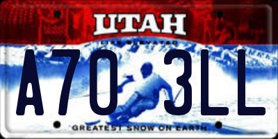 UT license plate A703LL