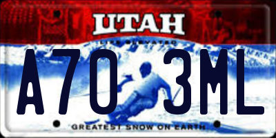 UT license plate A703ML