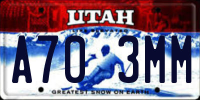 UT license plate A703MM