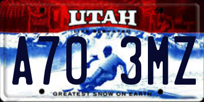 UT license plate A703MZ
