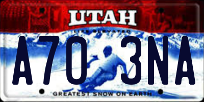 UT license plate A703NA