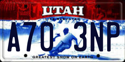 UT license plate A703NP