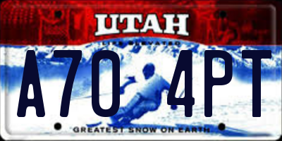 UT license plate A704PT
