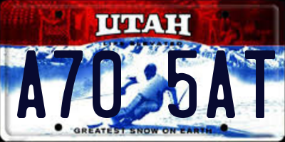 UT license plate A705AT
