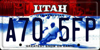 UT license plate A705FP