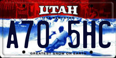UT license plate A705HC