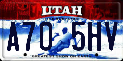 UT license plate A705HV