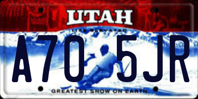 UT license plate A705JR