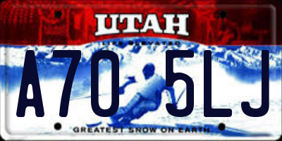 UT license plate A705LJ