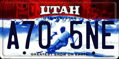 UT license plate A705NE