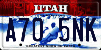 UT license plate A705NK