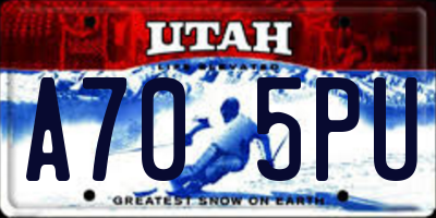 UT license plate A705PU