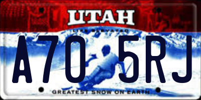 UT license plate A705RJ