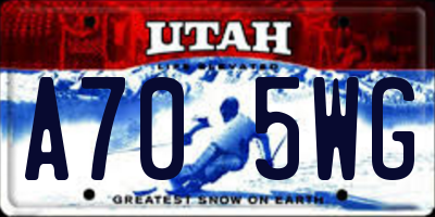 UT license plate A705WG