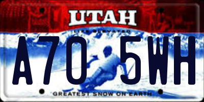 UT license plate A705WH