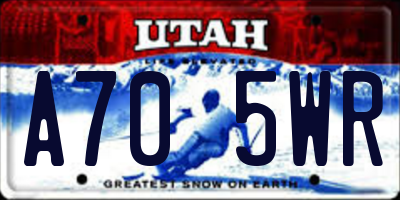 UT license plate A705WR