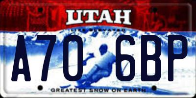 UT license plate A706BP