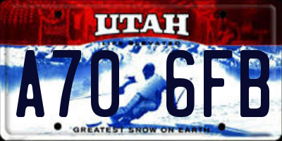UT license plate A706FB