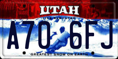 UT license plate A706FJ