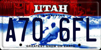 UT license plate A706FL