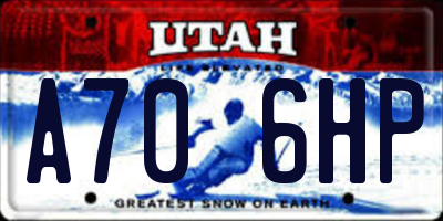 UT license plate A706HP