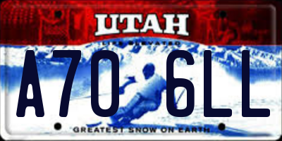 UT license plate A706LL