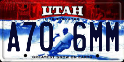 UT license plate A706MM